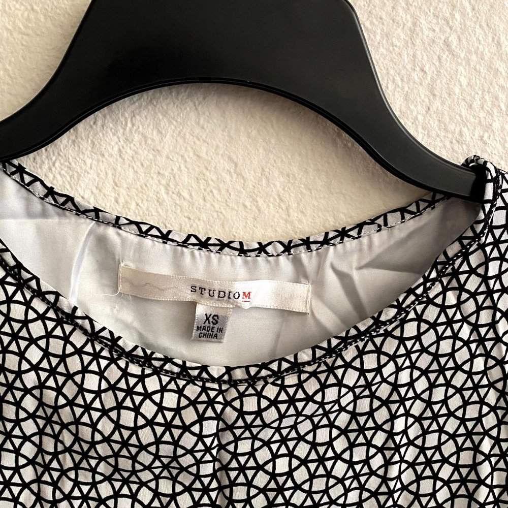 Studio M sz:xs Black & White Contrast Shift Dress - Picture 6 of 11